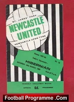Newcastle United v Hibernian Hibs 1968 – Challenge Match