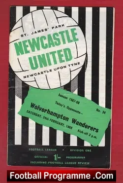 Newcastle United v Wolves 1968