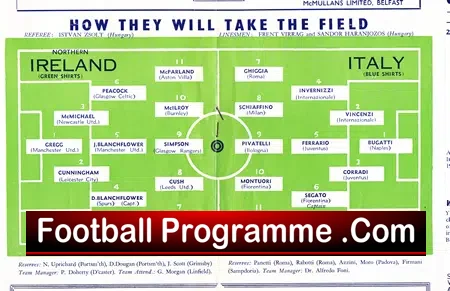Northern Ireland v Italy 1958 – World Cup Programme