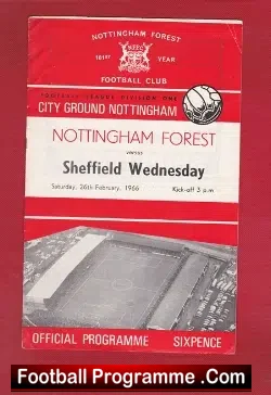 Nottingham Forest v Sheffield Wednesday 1966
