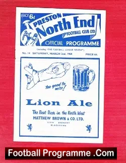 Preston North End v Carlisle United 1968 - football programme