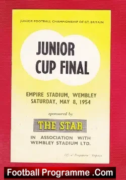 Royal Air Force RAF Training Corps v NA Boys 1954 – Cup Final