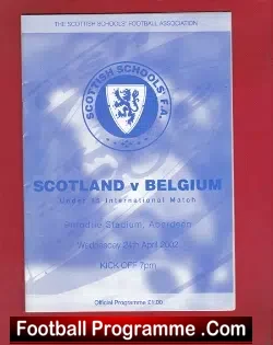 Scotland v Belgium 2002 – U15 Schoolboys at Aberdeen