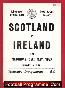 Scotland v Ireland 1963 – Schoolboys at Paisley