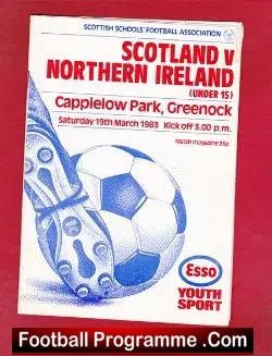 Scotland v Northern Ireland 1983 – Schoolboys at Greenock