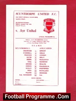 Scunthorpe United v Ayr United 1978