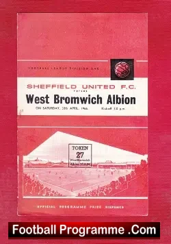 Sheffield United v WBA 1966 - football programme