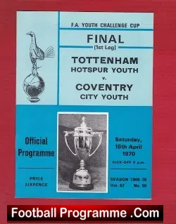 Tottenham Hotspur v Coventry City 1970 – Youth Cup Final