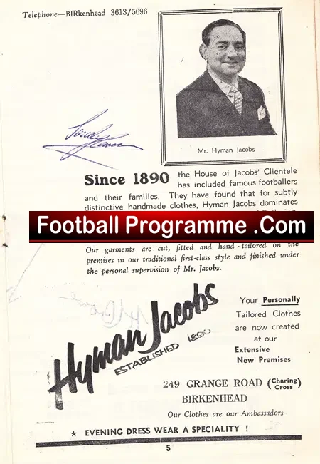 Tranmere Rovers v Norwich City 1959 – Multi Autographed Signed