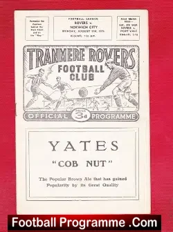 Tranmere Rovers v Norwich City 1959 – Multi Autographed Signed