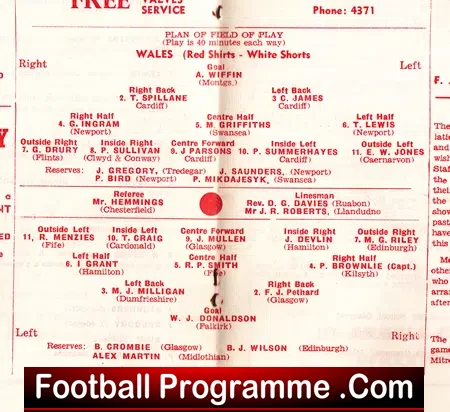 Wales v Scotland 1966 – Schoolboys at Wrexham