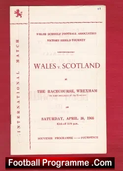 Wales v Scotland 1966 – Schoolboys at Wrexham