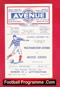 Walthamstow Avenue v Moor Green 1954 – Amateur Cup