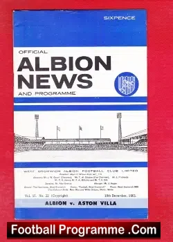 West Bromwich Albion v Aston Villa 1965