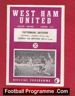 West Ham United v Tottenham 1964