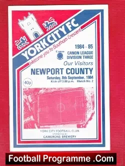York City v Newport County 1984