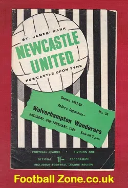 Newcastle United v Wolves 1968