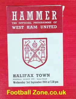 West Ham United v Halifax Town 1969