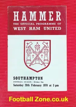 West Ham United v Southampton 1970