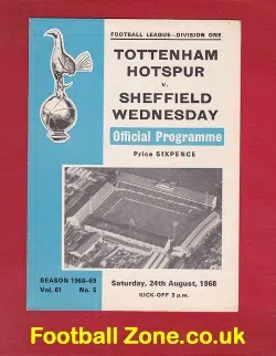Tottenham Hotspur v Sheffield Wednesday 1968