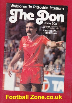 Aberdeen v Hibernian Hibs 1981 – Signed Andy Watson
