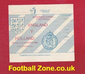 England v Holland 1988 - at Wembley Plus Match Ticket