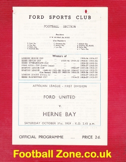 Ford United v Herne Bay 1959