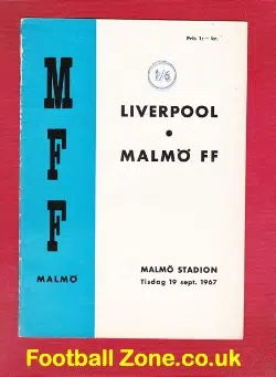 Malmo v Liverpool 1967 – Fairs Cup Sweden
