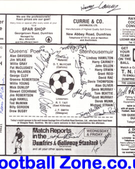 Queen Of The South v Stenhousemuir 1983 – Multi Autographed
