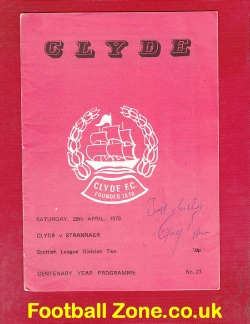 Clyde v Stranraer 1978 – Craig Brown Autograph