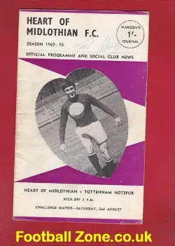 Heart Of Midlothian v Tottenham 1969 – Autograph SIGNED