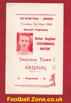 Brian Hughes Testimonial Benefit Swansea Town 1966 – SIGNED