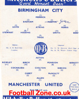 Birmingham City v Manchester United 1951 – 1950s