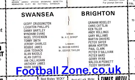 Micky Conway Testimonial Swansea City 1979 - Signed