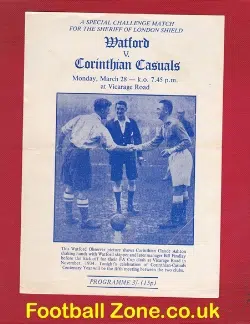 Watford v Corinthian Casuals 1983 – Friendly Match