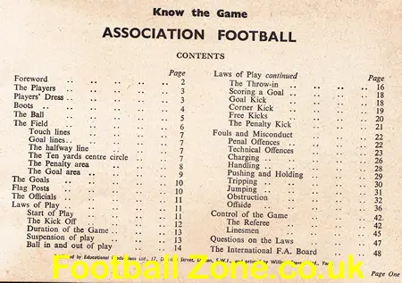Football Association Laws Rules - Know The Game - 1953