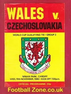 Wales v Czechoslovakia 1980