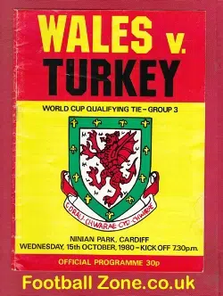 Wales v Turkey 1980