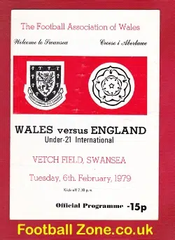 Wales v England 1979 - Under 21 at Swansea