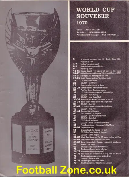 England 1970 World Cup Souvenir – Football Monthly Magazine