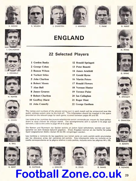 England 1966 World Cup Football Guide Booklet