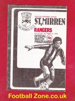 St Mirren v Glasgow Rangers 1978