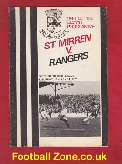St Mirren v Glasgow Rangers 1978