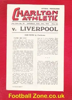 Charlton Athletic v Liverpool 1949