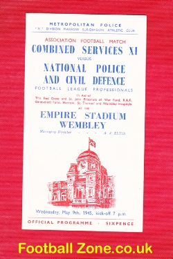 Combined Services v Police & Civil Defence 1945 – Wembley