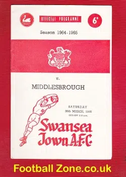 Swansea Town v Middlesbrough 1965