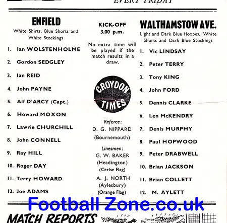 Walthamstow Avenue v Enfield 1967 - Amateur Semi Final