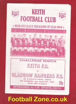 Keith v Glasgow Rangers 1991 – Challenge Match
