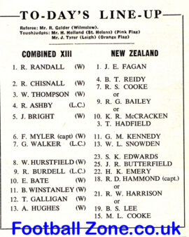 Liverpool City Rugby v New Zealand 1961 – Plus Widnes