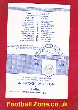 Greenock Morton v Glasgow Celtic 1970